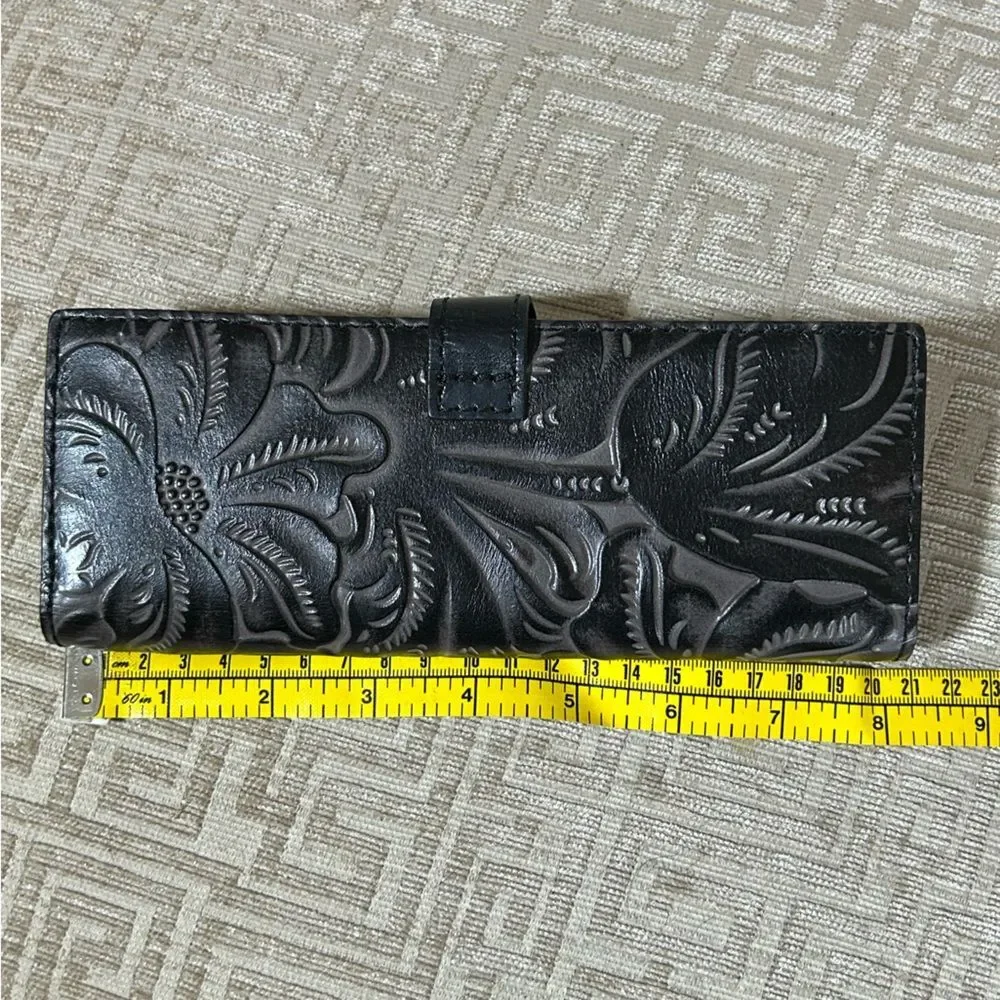 Patricia Nash Marotta Card Holder Wallet Style Hand tooled Black